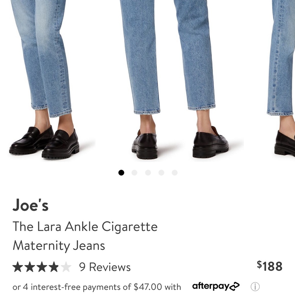 Joes Lara Ankle Cigarette Maternity Jeans size 26